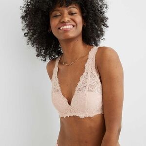 New Aerie Real Power Wireless Push Up Sunflower Lace Bra